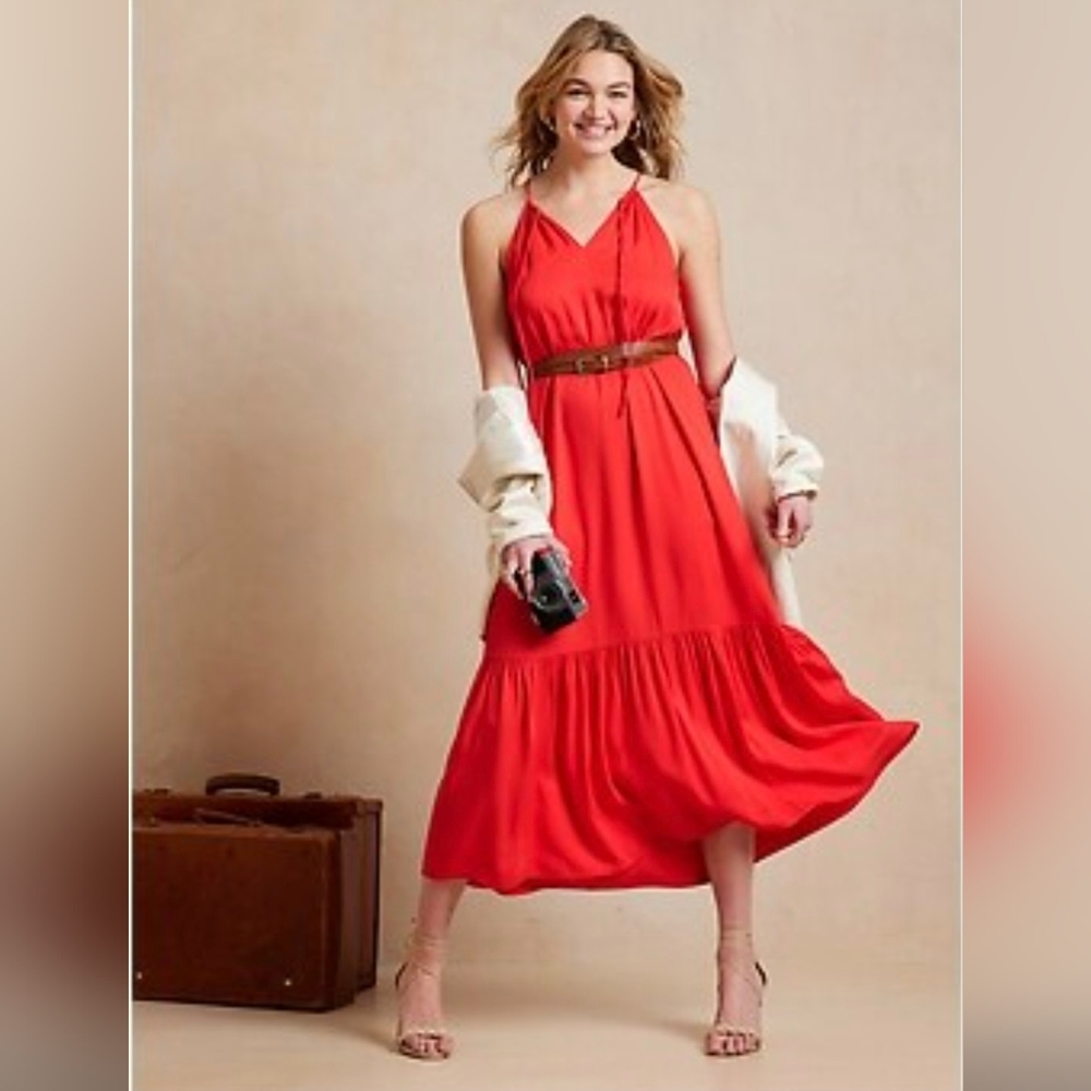 SALE! 🍒Banana Republic Red Halter Maxi Dress - NWT - M